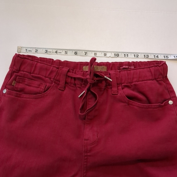 Judy Blue Women's Garment Dyed Red Elastic Waist Jeans Size 9/29 - Picture 6 of 9